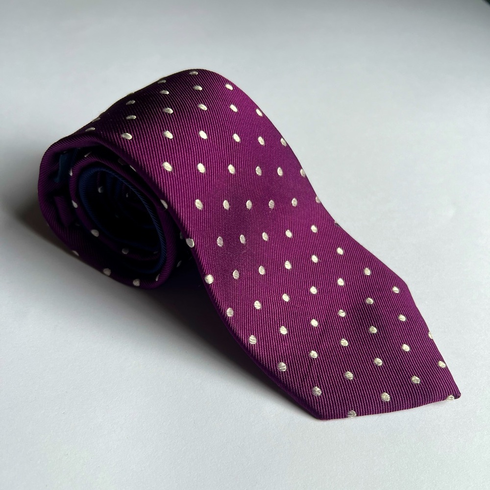 Tommy Hilfiger Purple Polkadot Tie